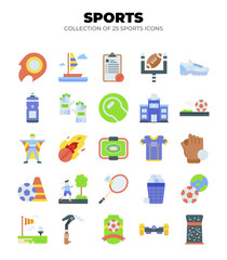 Collection of 25 Sport Icons. A Vibrant Set of Athletic Graphics