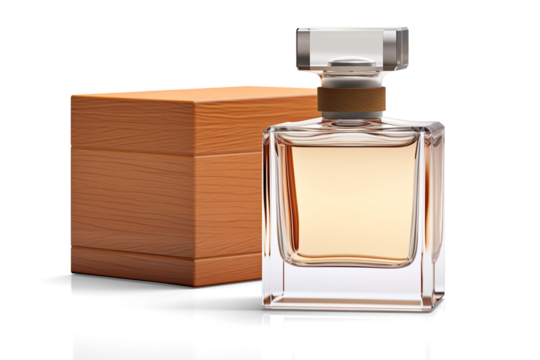 Luxury Perfume Bottle in Fitted Box on a transparent background