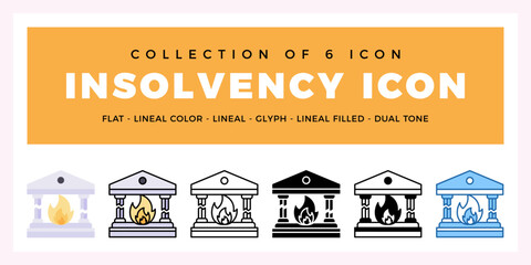 Naklejka premium Pack of 6 Vector Insolvency icon