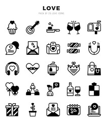 Love Lineal Filled icons collection. 25 icon set in a Lineal Filled design.