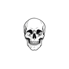 Minimalist Continuous Line Skull Drawing