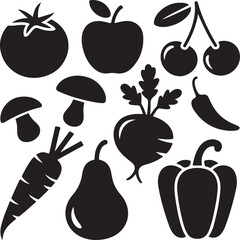 Fresh Fruit Silhouette Collection

Tropical Fruits Vector Design

Healthy and Juicy Fruit Art

Colorful Fruit Icons Illustration

Organic Fruit Set for Kitchen Decor