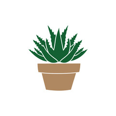 Cactus in Pot Vector – Succulent Plant Illustration for Home Decor, Nature, and Garden Themes Potted Cactus Illustration – Cute and Decorative Plant Icon for Nature and Interior Design