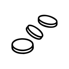 Three coins icon illustration with transparent background  