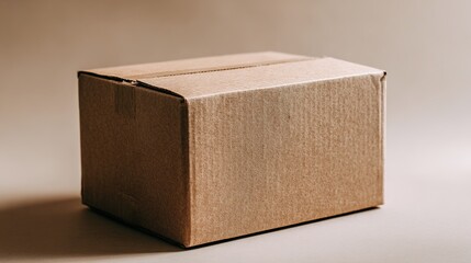 Simple cardboard box against a neutral backdrop. High quality