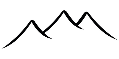 Mountain icon vector, flat mountain icon, trendy outline style mountain vector isolated on white background.