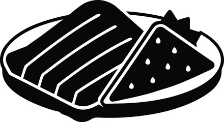  grilled quesadillas with cheese beef peppers silhouette vector