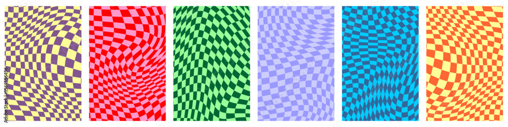 Leinwandbilder distorted checkered background vector, offering a dynamic and abstract pattern with a modern edge. i