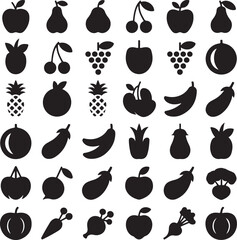 Fresh Fruit Silhouette Collection

Tropical Fruits Vector Design

Healthy and Juicy Fruit Art

Colorful Fruit Icons Illustration

Organic Fruit Set for Kitchen Decor