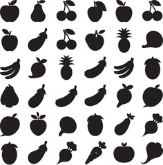 Fresh Fruit Silhouette Collection

Tropical Fruits Vector Design

Healthy and Juicy Fruit Art

Colorful Fruit Icons Illustration

Organic Fruit Set for Kitchen Decor