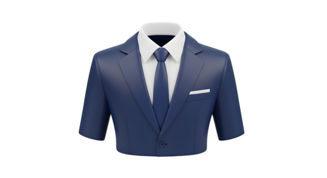 Business suit, isolated on a transparent background 3d style, isolated on transparent background