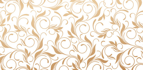 floral ornament swirling leaf golden color