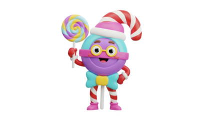 Festive Candy Character, isolated on transparent background