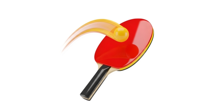 Table Tennis with Golden Arc 3d rendered, isolated on transparent background