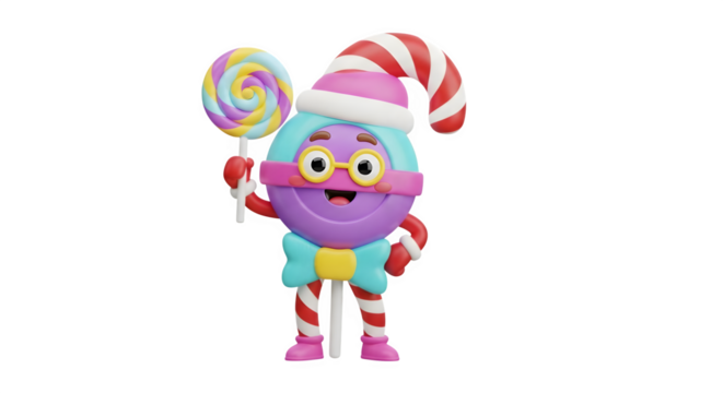 Festive Candy Character, isolated on transparent background
