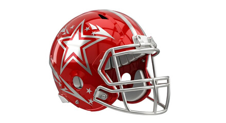 Naklejka premium American Football Helmet with Star Design, isolated on transparent background