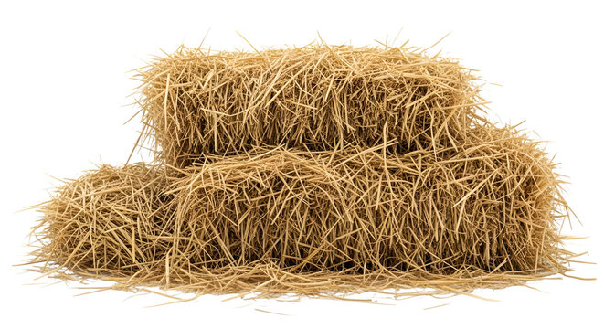 Stack of Hay Bales, isolated on transparent background