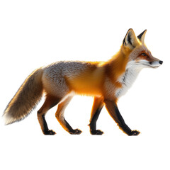 Obraz premium red fox on transparent background