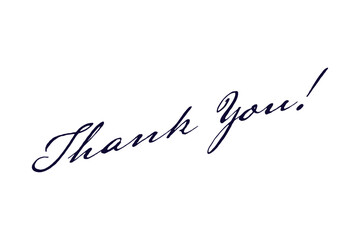 Thank You ! - thank you word, text or lettering. Vector script and handwritten typography. Thank you word for note, card, sign, banner. Isolated.
