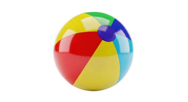 Colorful Beach Ball, isolated on transparent background