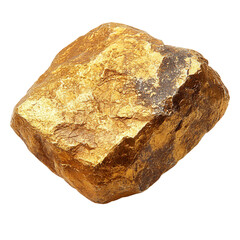 Shiny gold nugget isolated on transparent background 