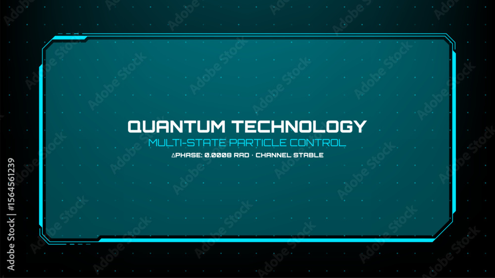Fototapete quantum technology display with multi-state particle control. hud vector graphics element for futuri