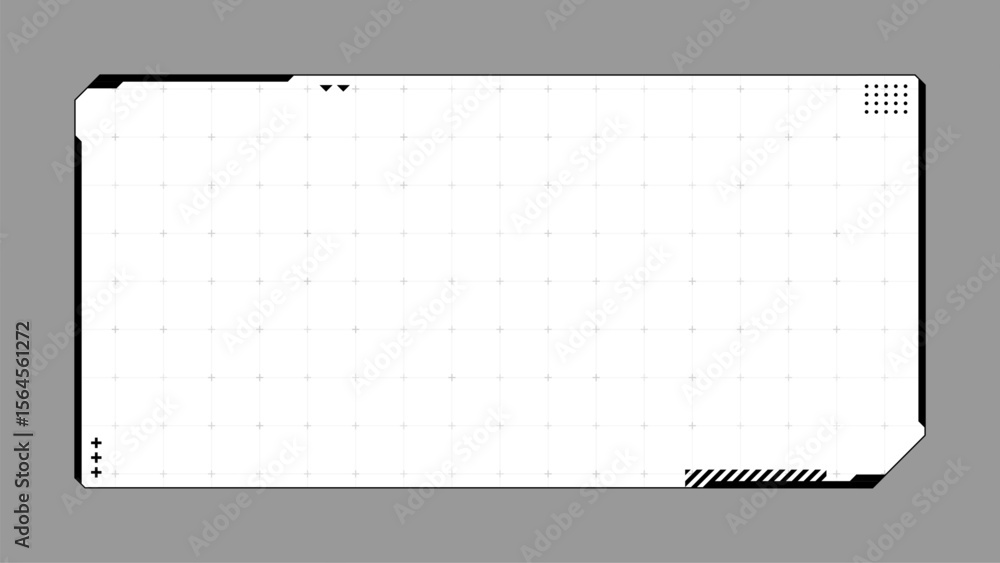 Poster hud vector display screen design template. futuristic digital interface frame for game, application,