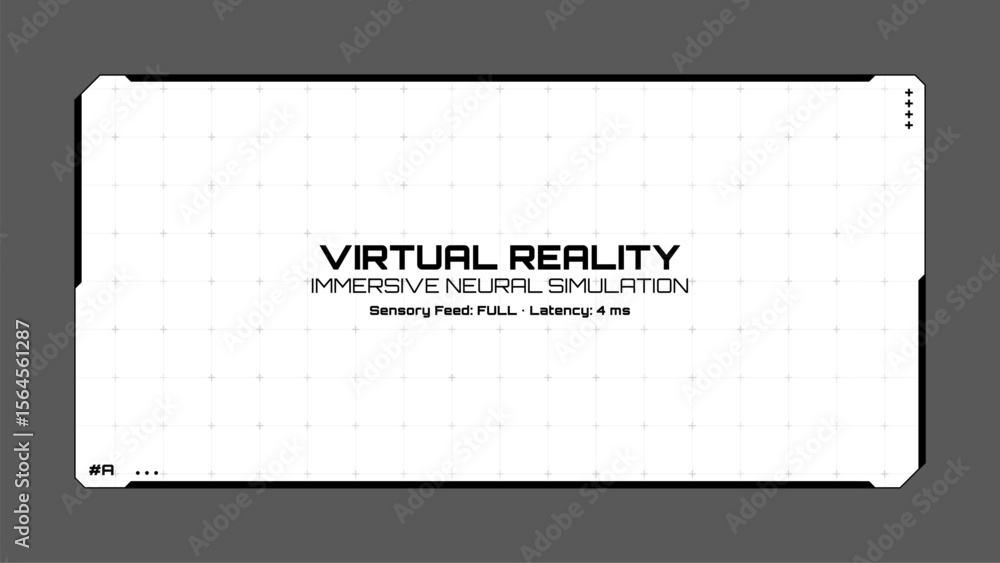 Poster virtual reality immersive neural simulation on a digital head up display interface. sci fi futuristi