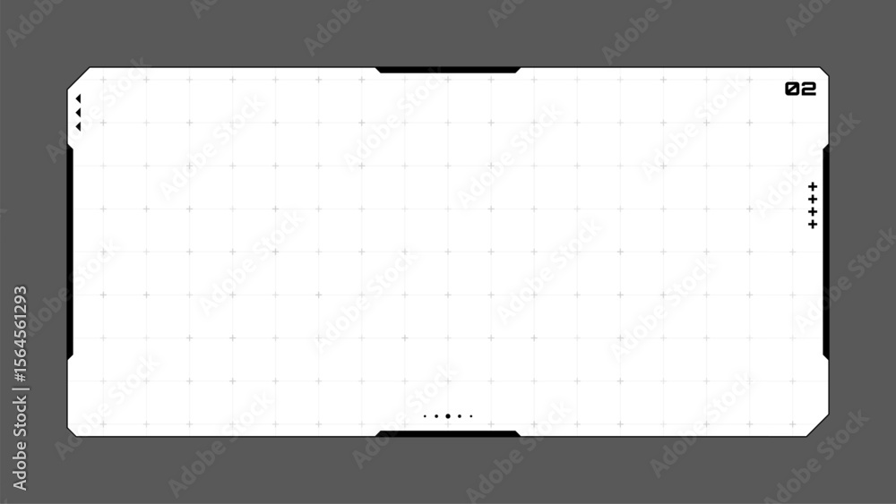 Poster Hud vector futuristic frame with grid on a white background. Modern user interface for digital technology and game design.