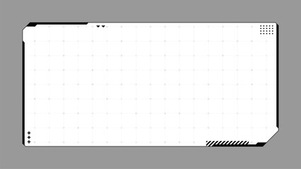 Hud vector display screen design template. Futuristic digital interface frame for game, application, and sci-fi data. © hiten666