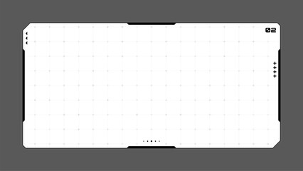Hud vector futuristic frame with grid on a white background. Modern user interface for digital technology and game design.