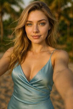 Hemilly with a beautiful ceda dress in your perfect selfie nature