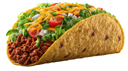 Illustration of taco isolated on transparent background