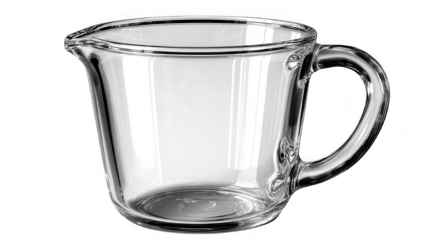 Illustration of glass measuring cup isolated on transparent background