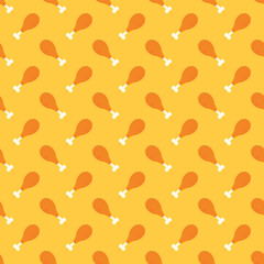 Seamless Pattern of Fried chicken Illustration.