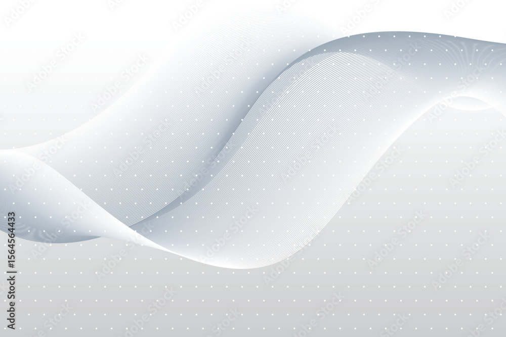 Aufkleber abstract background with subtle waves and dotted pattern in light grey isolated on transparent backg