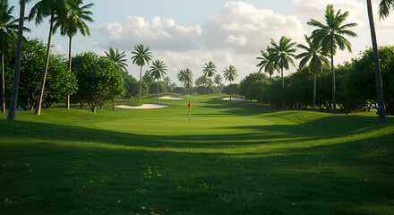Obraz premium Tropical golf course scene