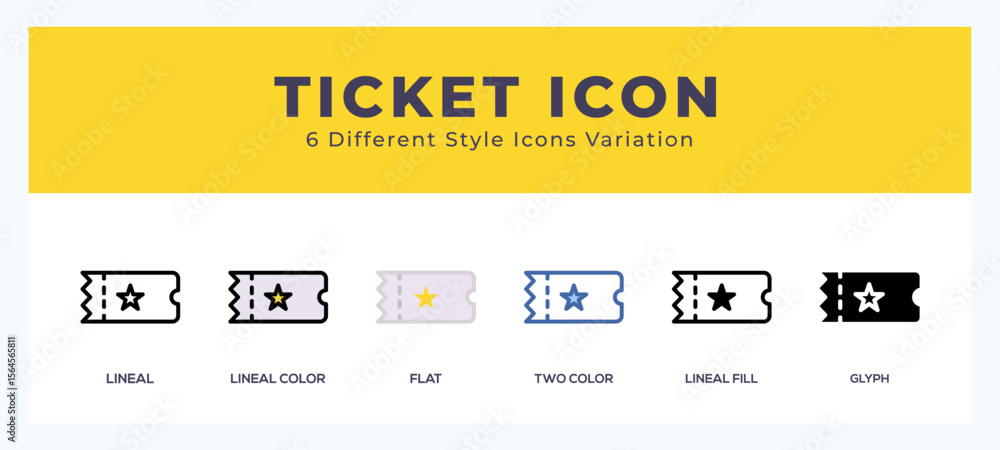 Poster ticket set of vector icon. for web. and mobile app