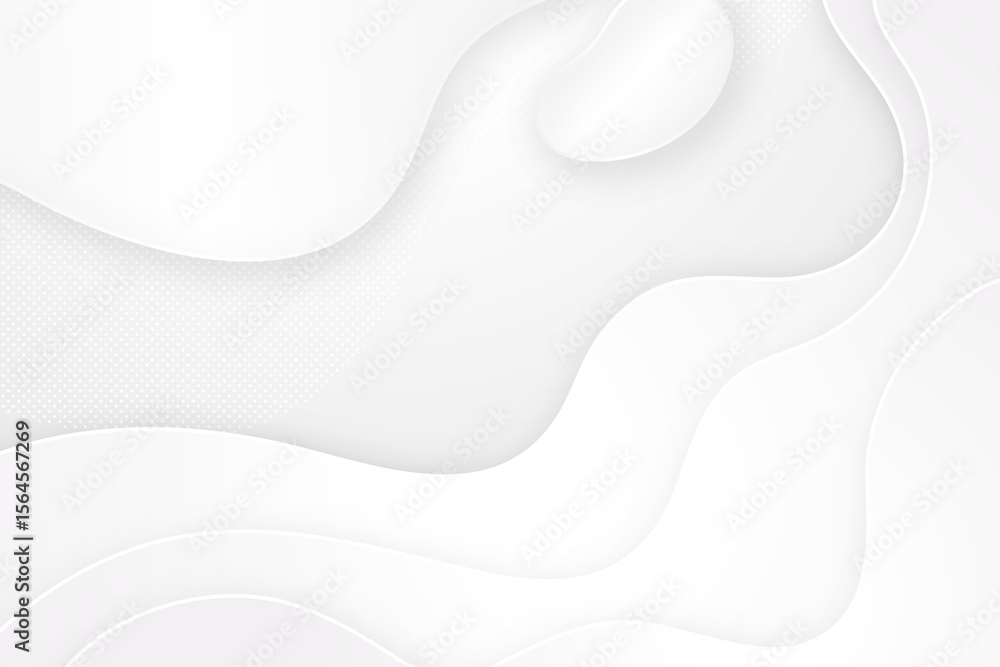 Poster abstract white background with smooth curves and subtle light effects isolated on transparent backgr