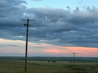 power lines in the field
