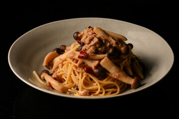 キノコの和風スパゲッティ