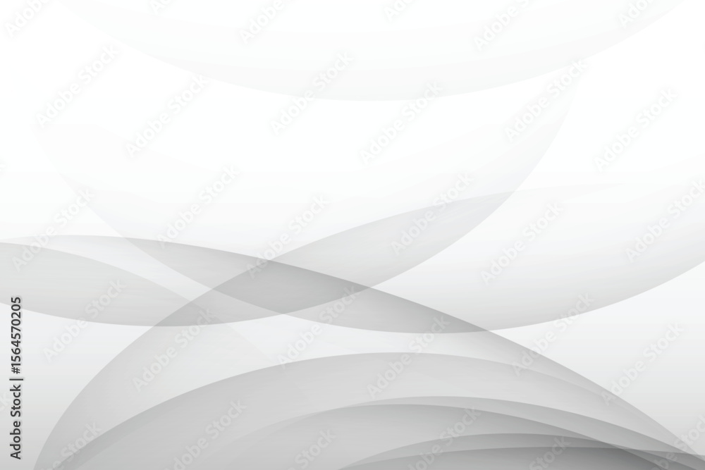 Poster abstract gray and white background with curved lines and soft shadows isolated on transparent backgr
