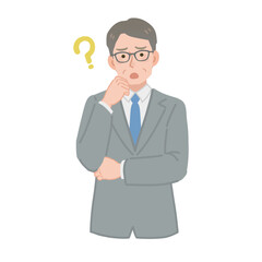 疑問に思う中年サラリーマン