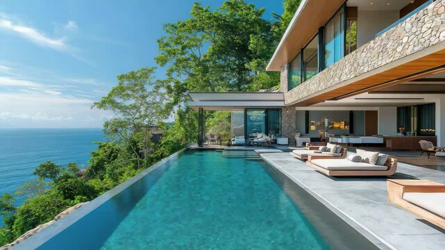 Stunning cliffside villa with infinity pool and panoramic ocean views