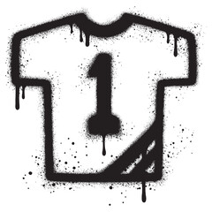 t-shirt sport design in urban graffiti style with black spray paint. vector illustration.