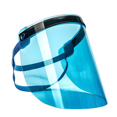 Blue Face Shield, isolated on white background