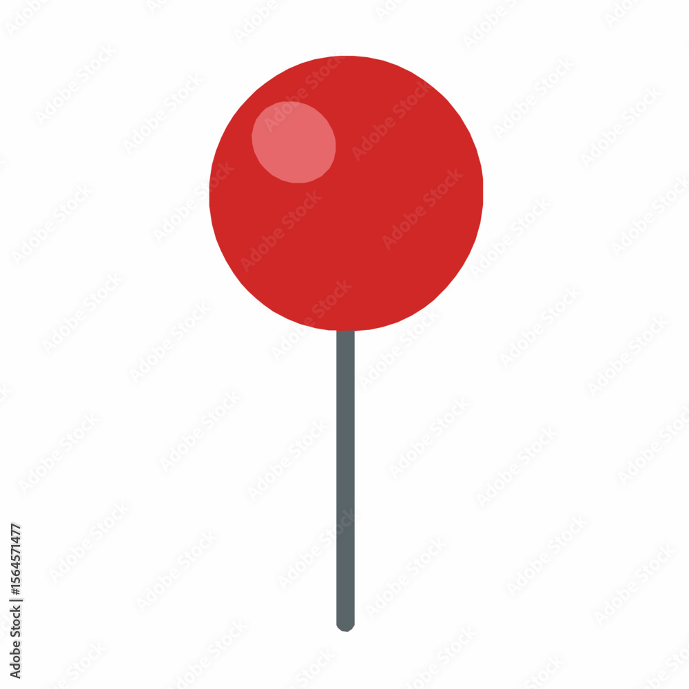 Aufkleber simple red push pin icon representing location or marking on a white background