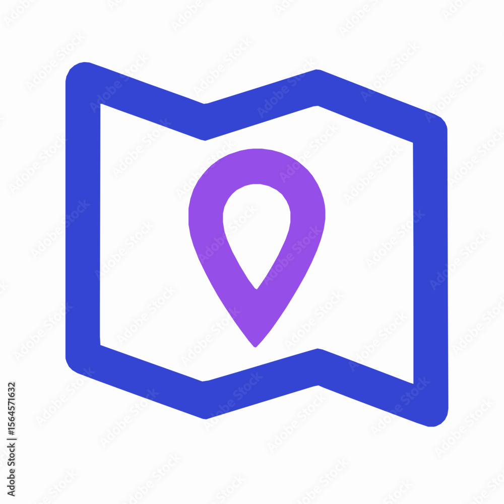 Poster modern map icon with location marker represents navigation and geographical direction