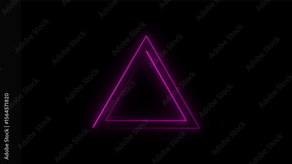 Aufkleber icon play with triangle glowing line animation.seamless loop abstract background with purple neon tr