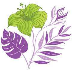 single line floral sketch with leafy vines and botanical design aesthetics for fashion accessories and decor

